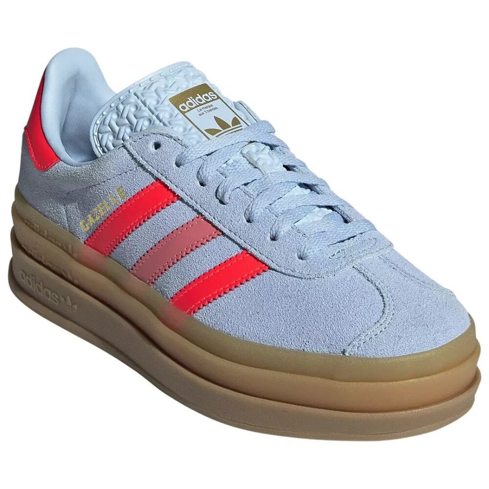 adidas Gazelle Bold Shoes Red/Blue Youth Unisex Size 6.5Y JR5950 LifeStyle - Picture 1 of 6